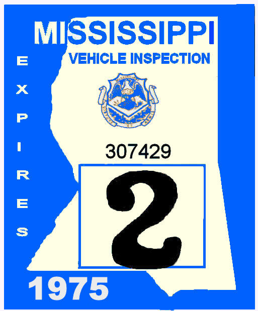 (image for) 1975 Mississippi Inspection sticker